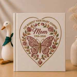 Memorial Photo Album for Mom Personalized Remembrance Album Butterfly and Roses Sympathy Gift In Loving Memory Keepsake