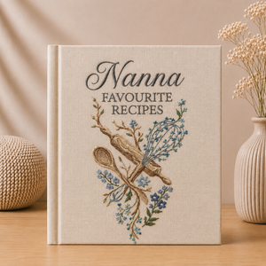 Nanna Favourite Recipes Personalized Cookbook Custom Family Recipe Book Floral Baking Journal Kitchen Keepsake Gift for Grandma