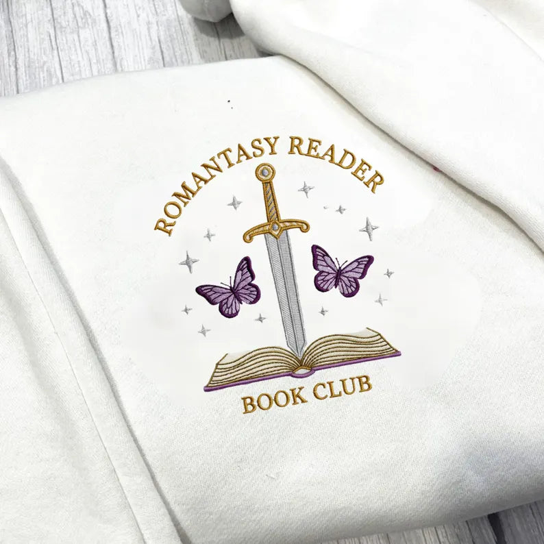Romantasy Reader Embroidery File Fantasy Romance Book Lover Quote Machine Stitch Design