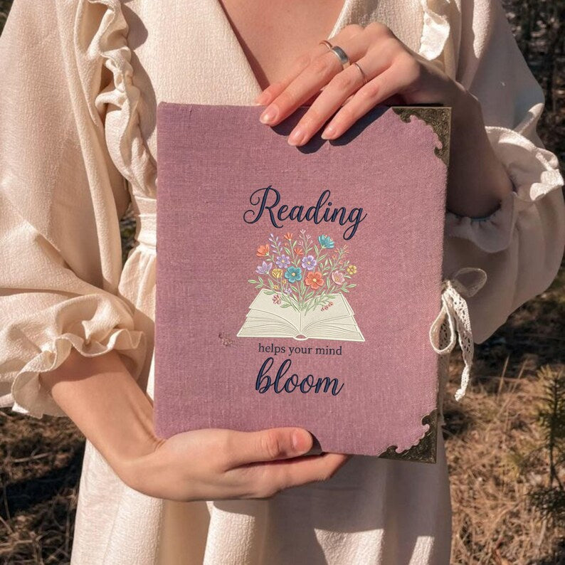 Machine Embroidery Design: Reading Helps Your Mind Bloom Quote (Digital File)