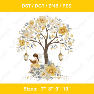 Garden Fairies Embroidery File: Forest Fantasy Design (Machine Pattern)