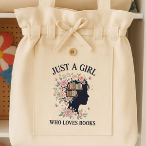 Just A Girl Who Loves Books Embroidery Design (Digital Download)