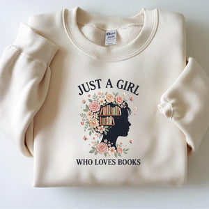 Just A Girl Who Loves Books Embroidery Design (Digital Download)