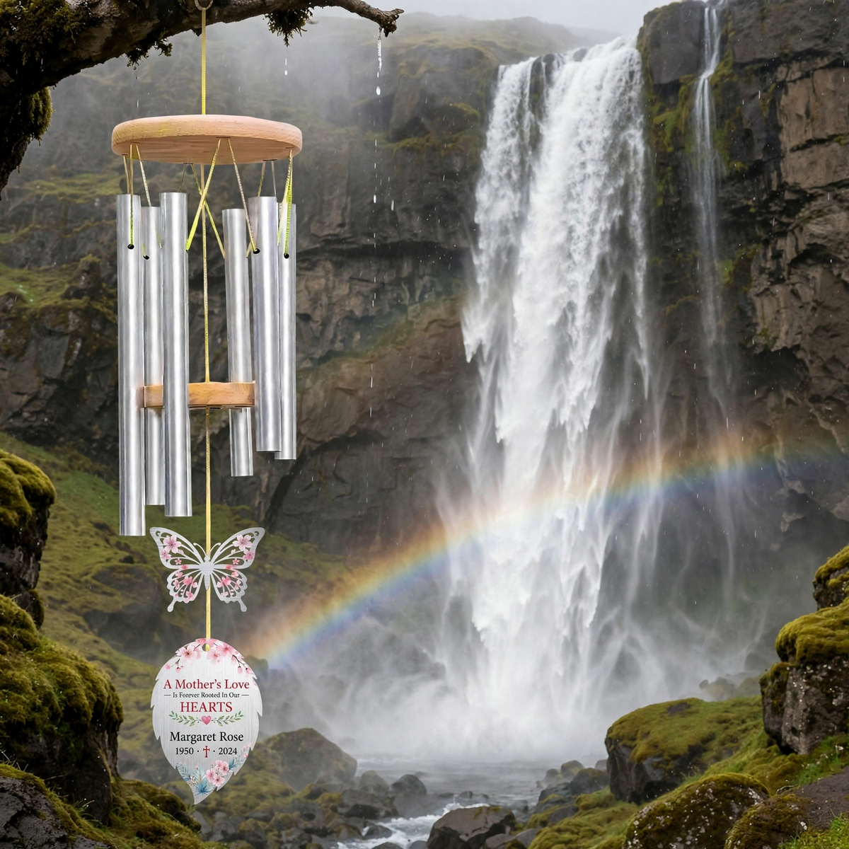 Personalized Memorial Wind Chimes For Loss Of Mother, Bereavement Gift