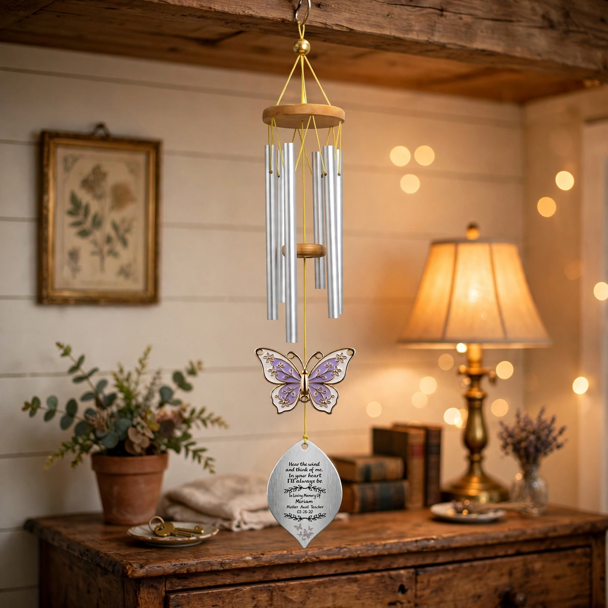 Personalized Memorial Wind Chimes For Loss Of Mother, In Loving Memory