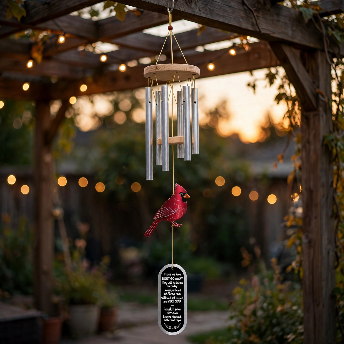 Personalised Memorial Chime, Custom Remembrance Gift Outdoor, Loss Of Loved One