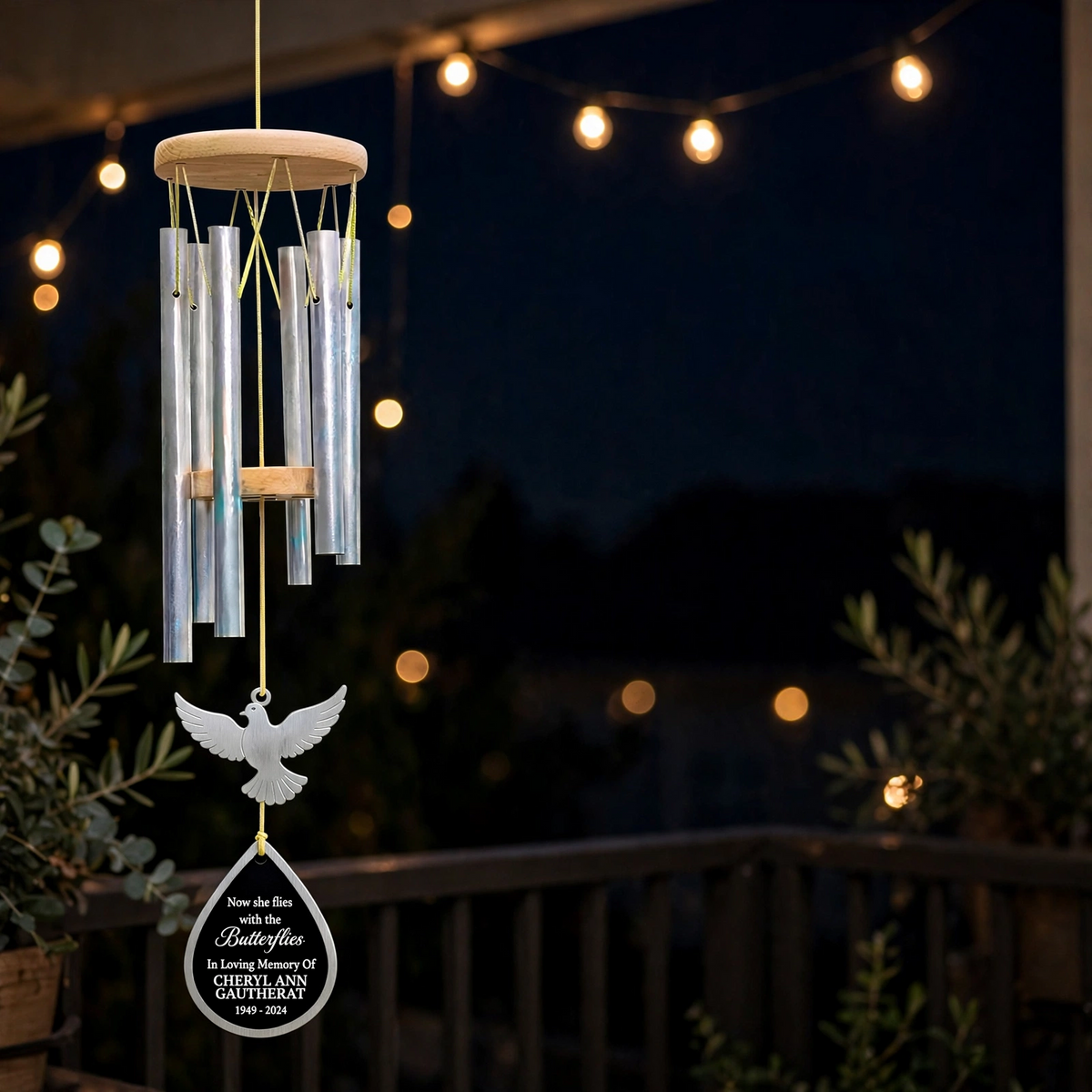Personalized Memorial Wind Chimes For Loss Of Mother Custom Sympathy Gift