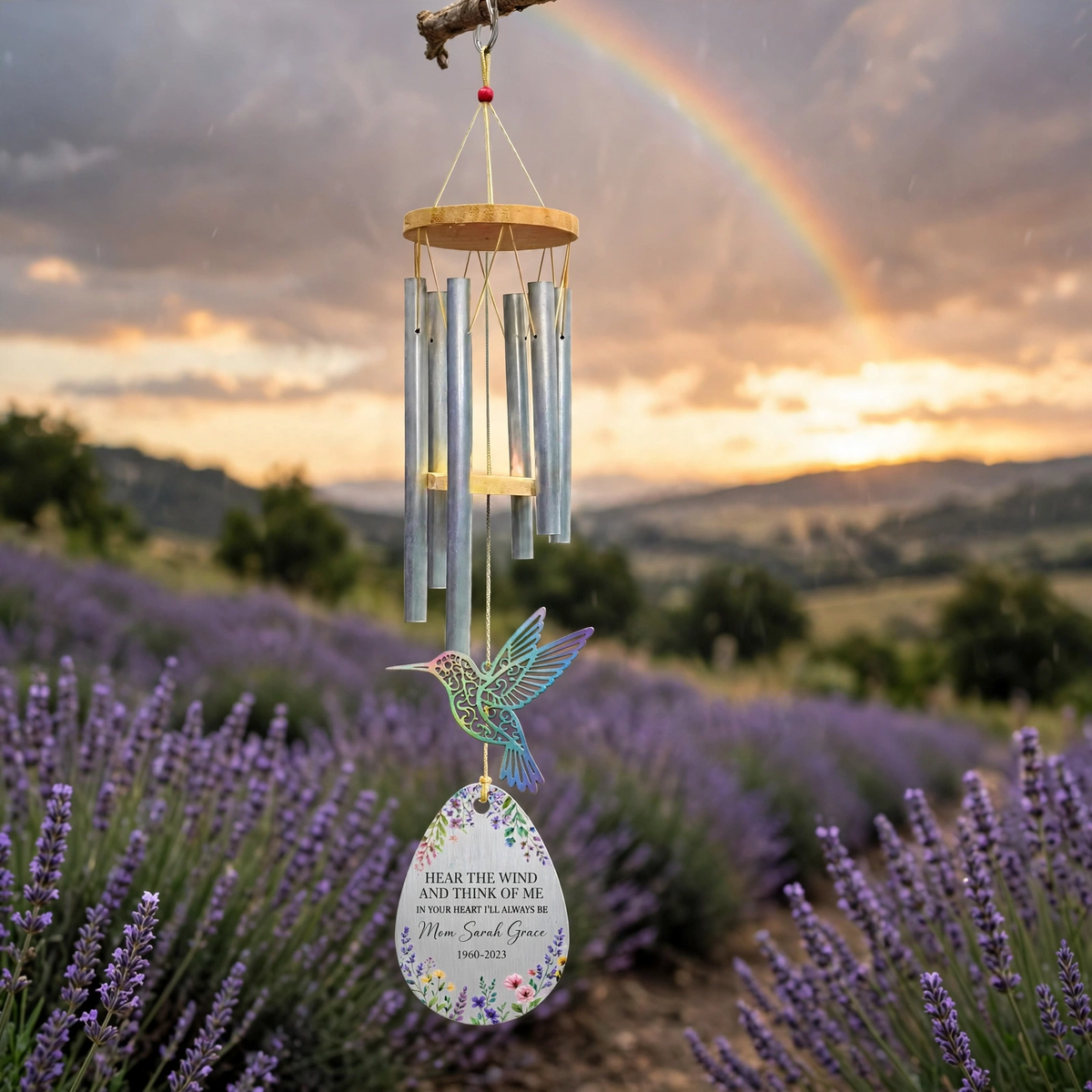 Personalized Memorial Wind Chimes For Loss Of Mother, Sympathy Gift