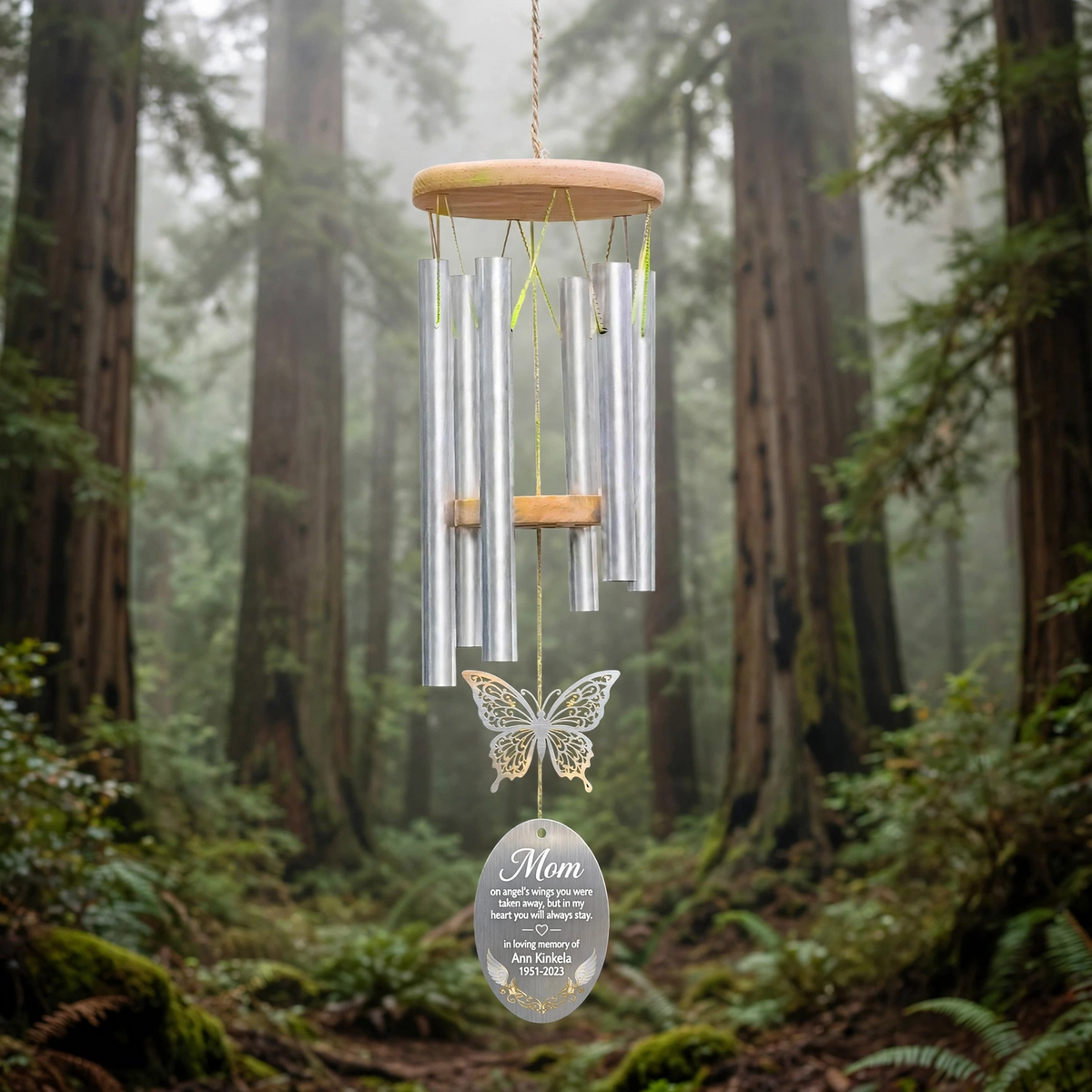 Personalized Memorial Wind Chimes For Loss Of Mother Sympathy Gift