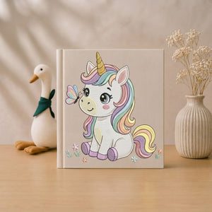 Unicorn Baby Memory Album, Pastel Rainbow Photo Book, Cute Nursery Keepsake, Baby Shower Gift, Little Girl Photo Album