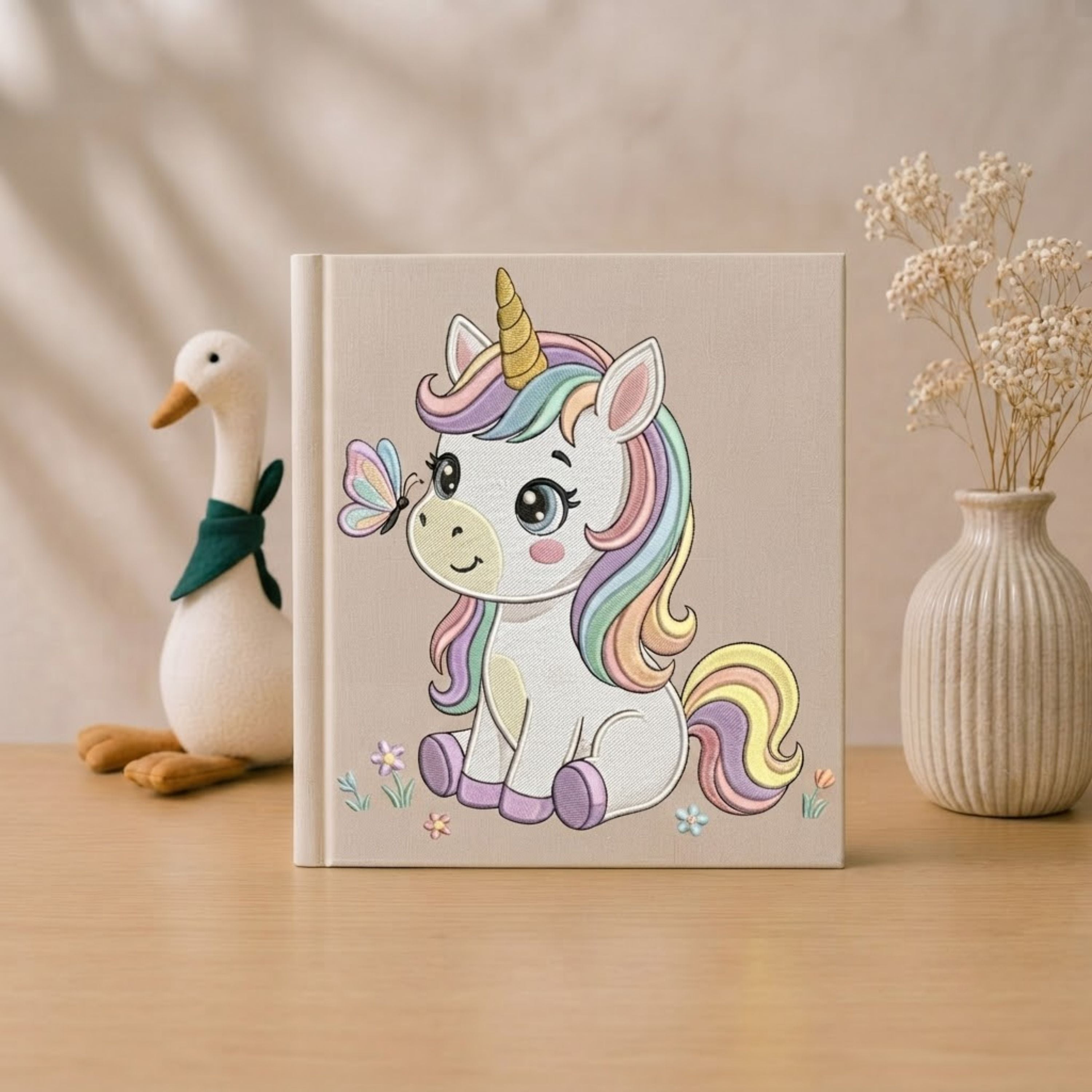 Unicorn Baby Memory Album, Pastel Rainbow Photo Book, Cute Nursery Keepsake, Baby Shower Gift, Little Girl Photo Album