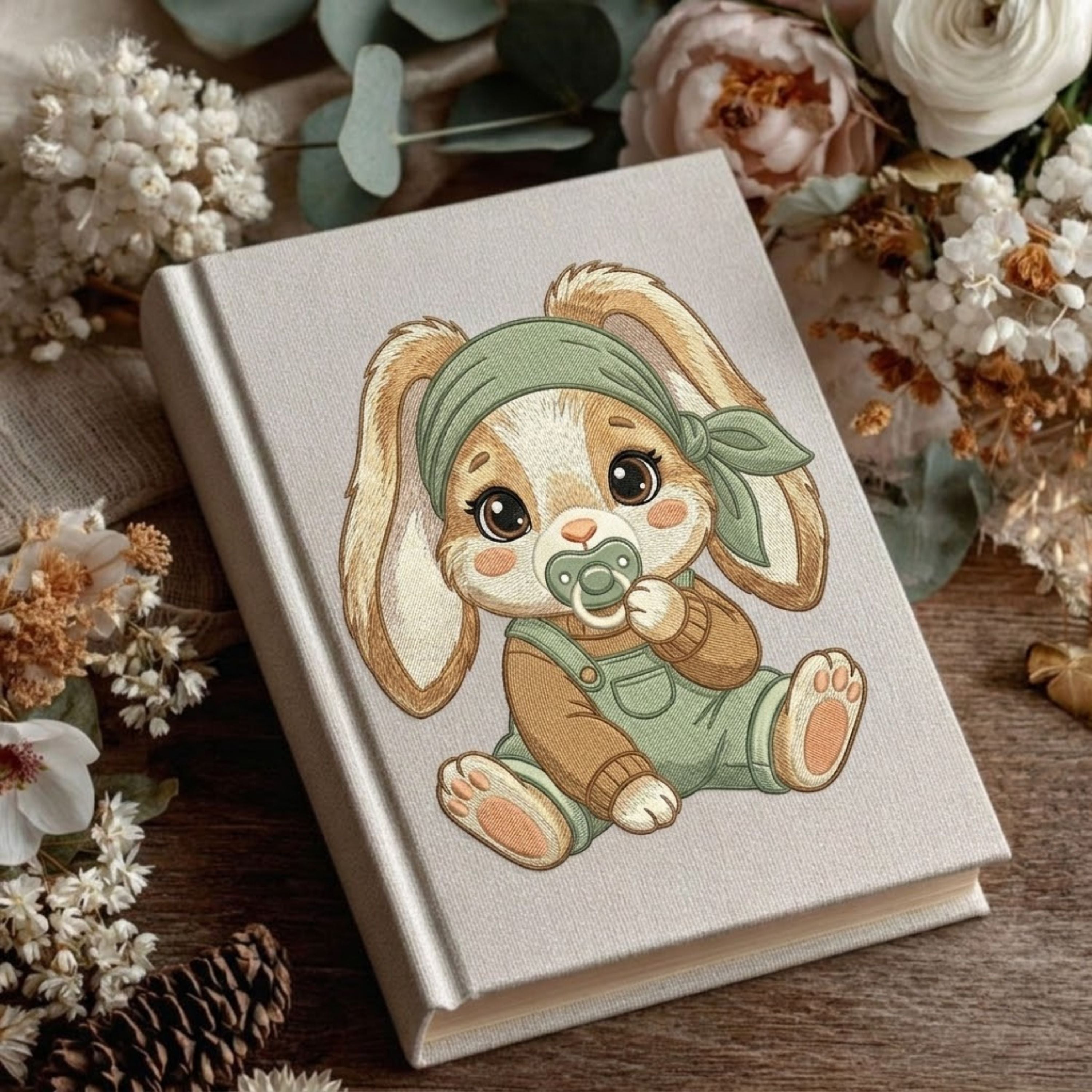 Baby Bunny Memory Book - Adorable Embroidered Photo Album for Newborns