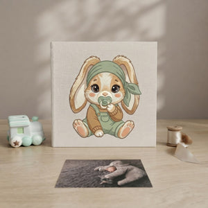 Baby Bunny Memory Book - Adorable Embroidered Photo Album for Newborns