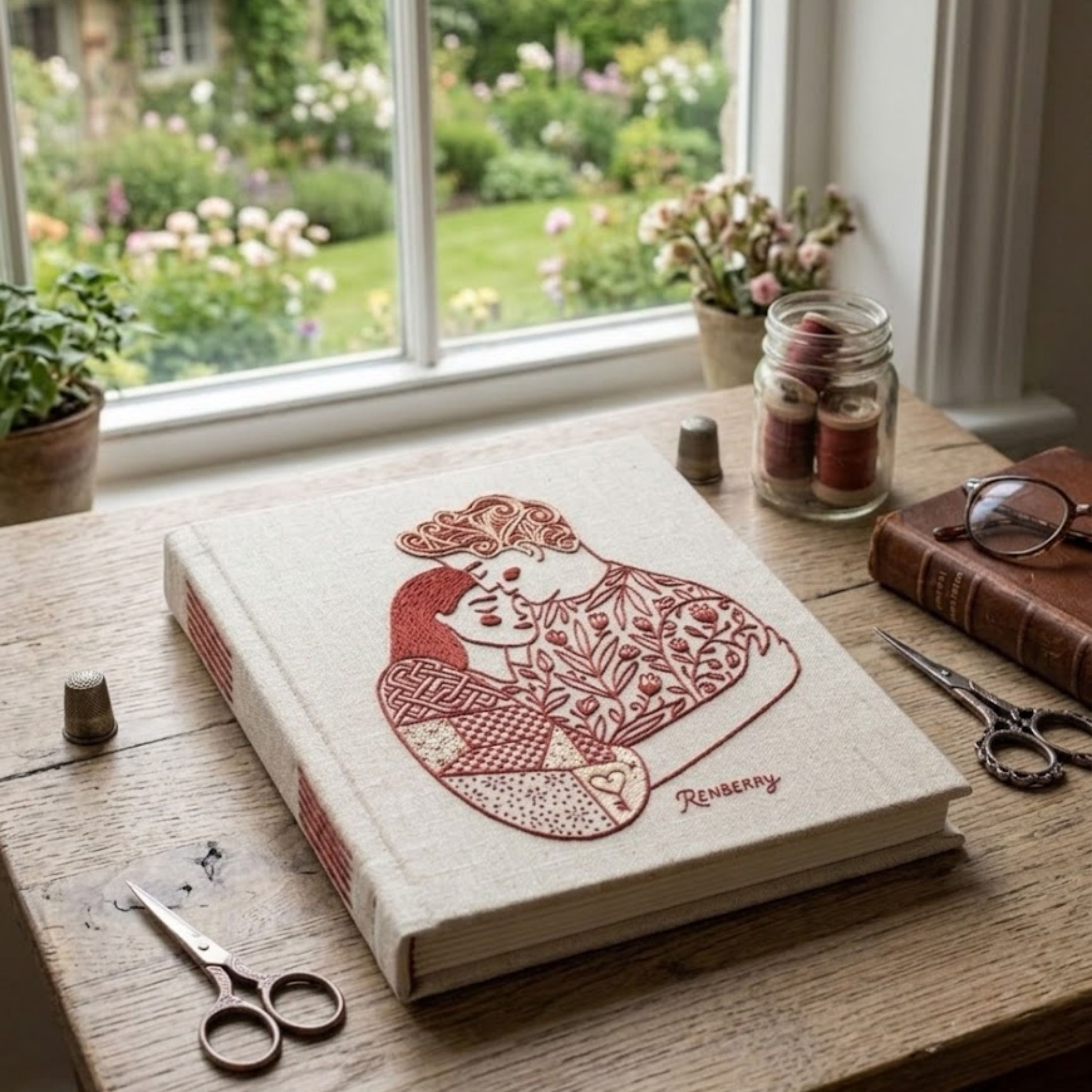 The Space Between Two Hearts - Embroidered Intimate Couple Album