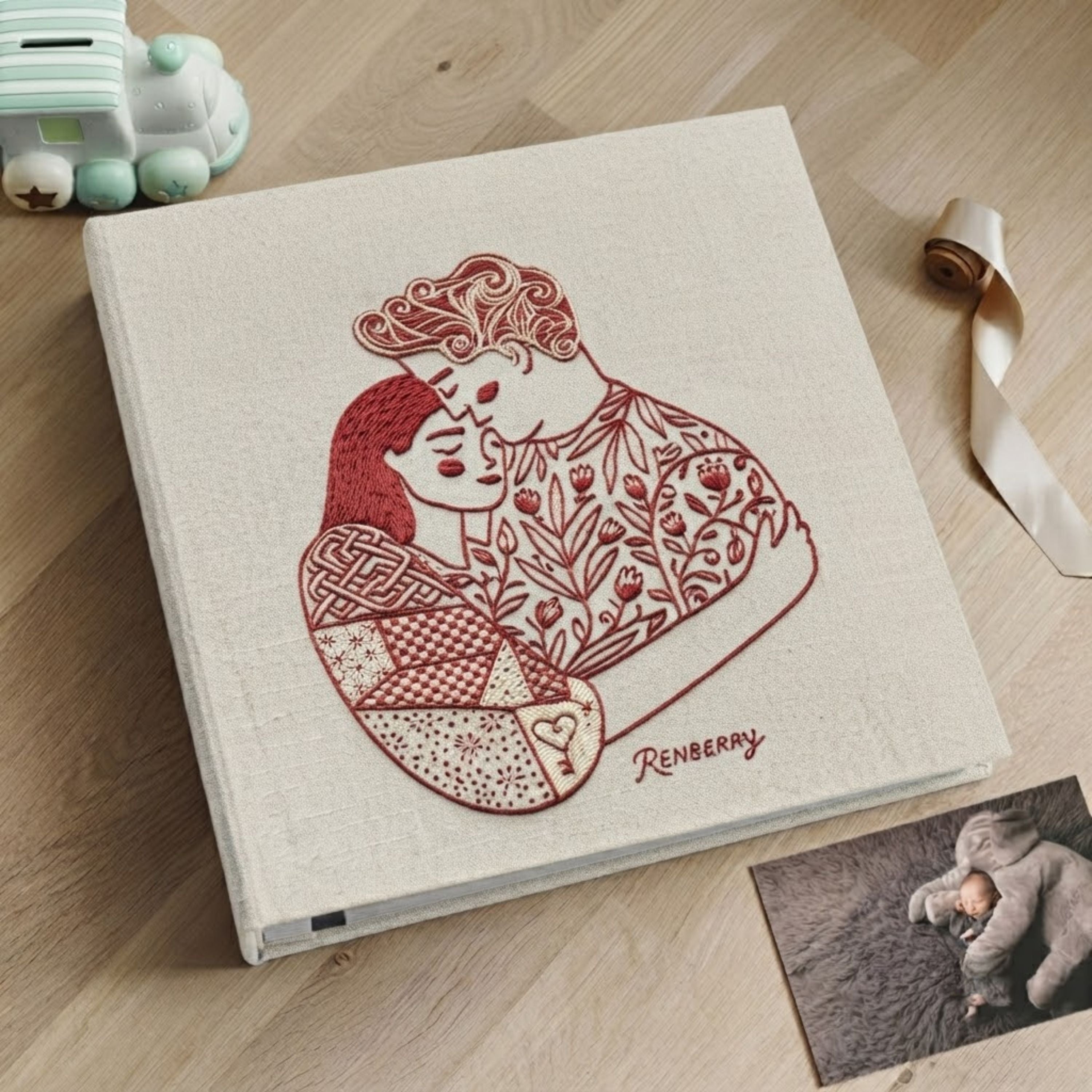The Space Between Two Hearts - Embroidered Intimate Couple Album