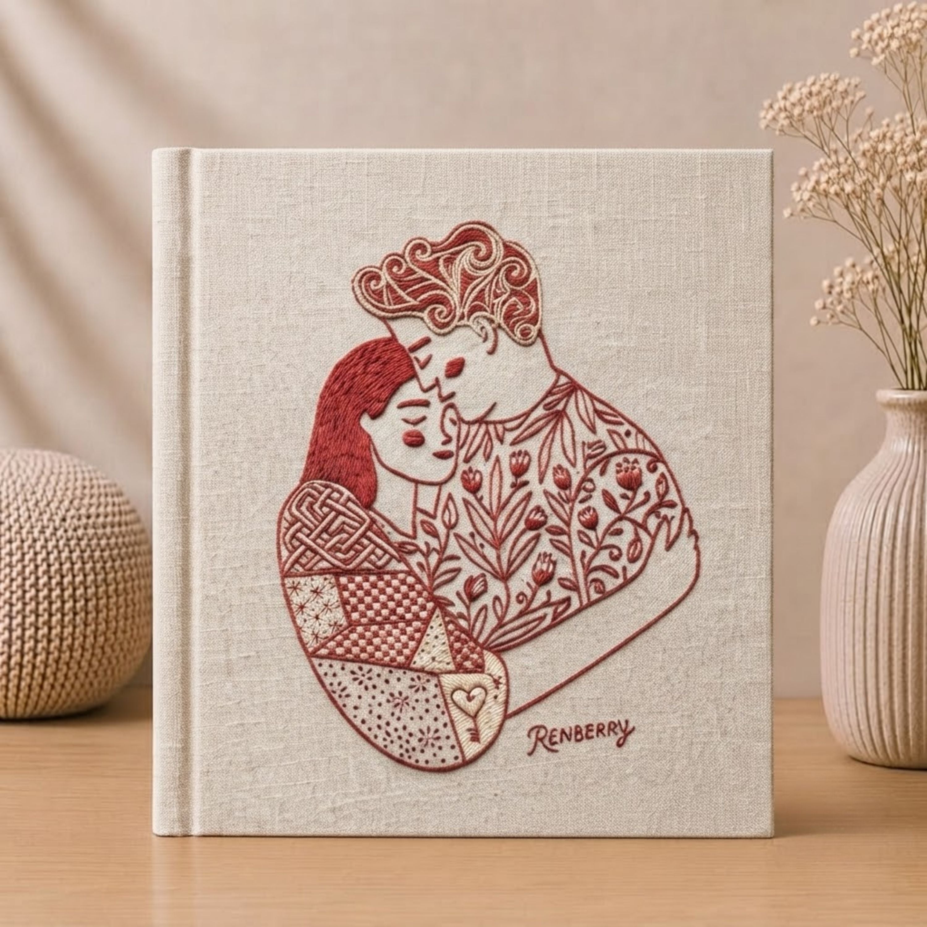 The Space Between Two Hearts - Embroidered Intimate Couple Album