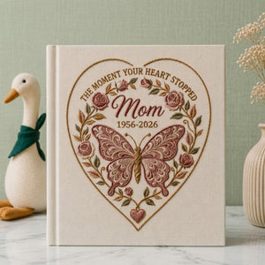 Memorial Photo Album for Mom Personalized Remembrance Album Butterfly and Roses Sympathy Gift In Loving Memory Keepsake