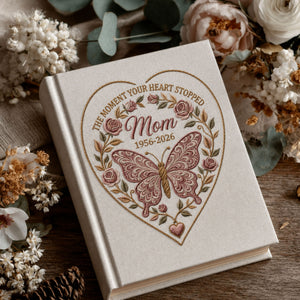 Memorial Photo Album for Mom Personalized Remembrance Album Butterfly and Roses Sympathy Gift In Loving Memory Keepsake