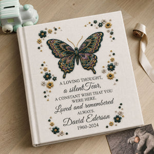 Butterfly Memorial Photo Album Personalized Remembrance Album Floral Sympathy Gift Celebration of Life Memory Keepsake