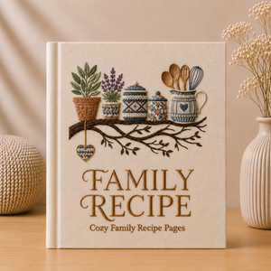 Cozy Family Recipe Book Personalized Cookbook Kitchen Memory Journal Housewarming Wedding Mothers Day Gift