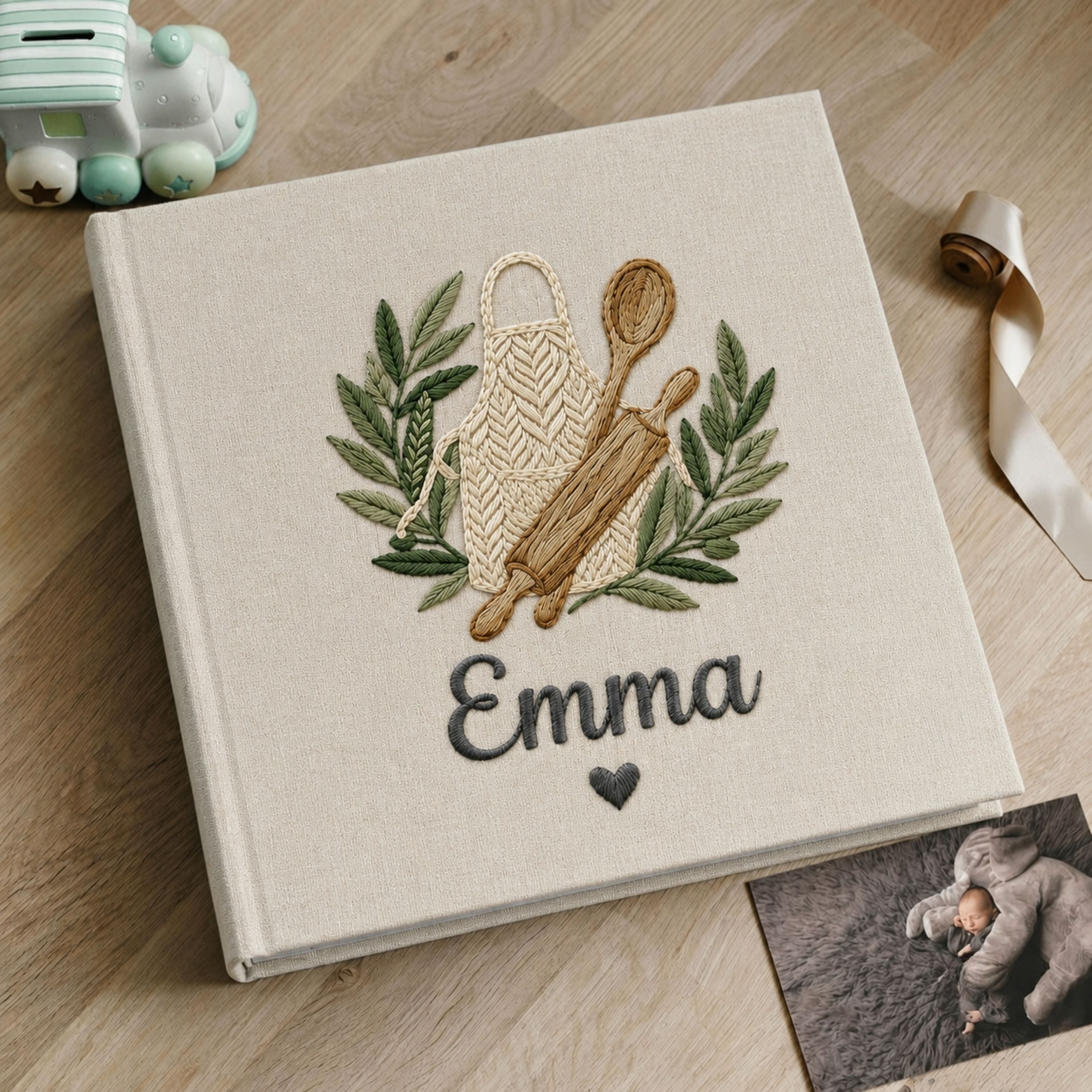 Custom Family Recipe Book Personalized Cookbook Kitchen Journal Baking Keepsake Heirloom Gift for Mom Grandma or Newlywed