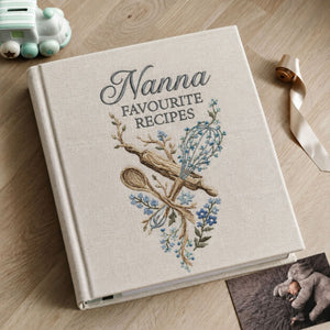 Nanna Favourite Recipes Personalized Cookbook Custom Family Recipe Book Floral Baking Journal Kitchen Keepsake Gift for Grandma