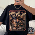 Retro LitRPG Cat Graphic T-Shirt, Dungeon Style Reader Meme Tee