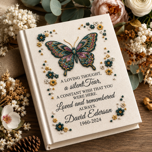 Butterfly Memorial Photo Album Personalized Remembrance Album Floral Sympathy Gift Celebration of Life Memory Keepsake