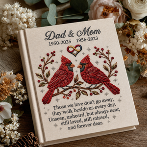 Personalized Dad and Mom Memorial Photo Album Cardinal Remembrance Book Sympathy Gift In Loving Memory Keepsake for Parents