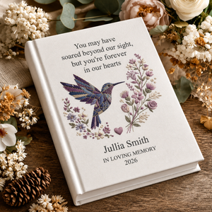 Personalized Memorial Photo Album Hummingbird Remembrance Book Floral Sympathy Gift In Loving Memory Keepsake for Someone Special