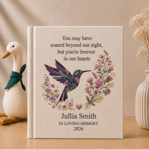 Personalized Memorial Photo Album Hummingbird Remembrance Book Floral Sympathy Gift In Loving Memory Keepsake for Someone Special