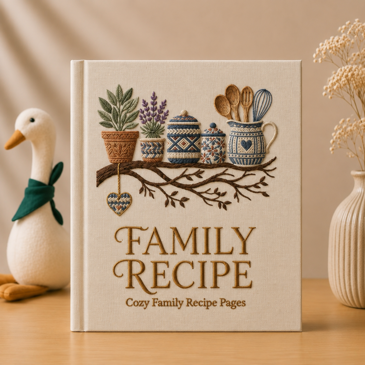 Cozy Family Recipe Book Personalized Cookbook Kitchen Memory Journal Housewarming Wedding Mothers Day Gift
