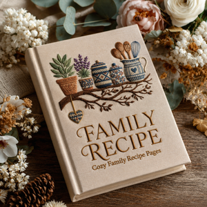 Cozy Family Recipe Book Personalized Cookbook Kitchen Memory Journal Housewarming Wedding Mothers Day Gift