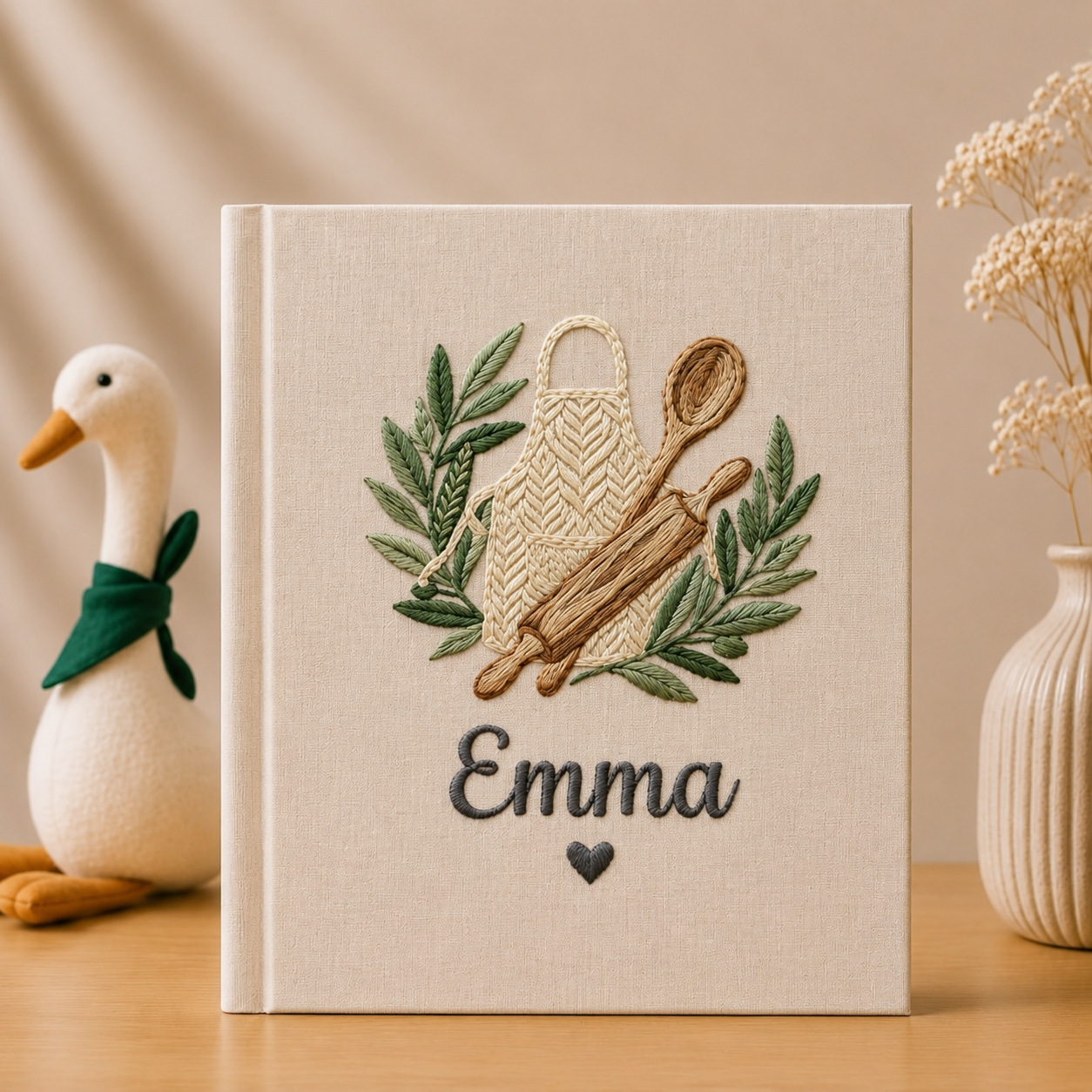 Custom Family Recipe Book Personalized Cookbook Kitchen Journal Baking Keepsake Heirloom Gift for Mom Grandma or Newlywed