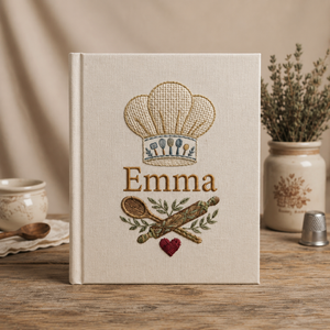 Personalized Recipe Book Custom Name Cookbook Kitchen Keepsake Family Recipe Journal Gift for Mom Grandma Baker or Home Chef