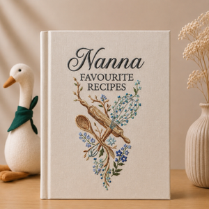 Nanna Favourite Recipes Personalized Cookbook Custom Family Recipe Book Floral Baking Journal Kitchen Keepsake Gift for Grandma