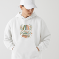 Floral Vintage Book Stack Embroidery Design - Hoodie