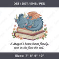 Dark Fantasy Dragon Embroidery File: Gothic Quote Design (Digital Download)