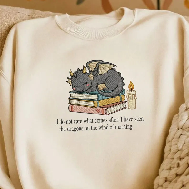 Gothic Fantasy Dragon Embroidery File: Quote Design (Digital File)