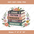 Type Of Books Embroidery File Reading Genre Machine Embroidery Design Book Lover Stitch Pattern