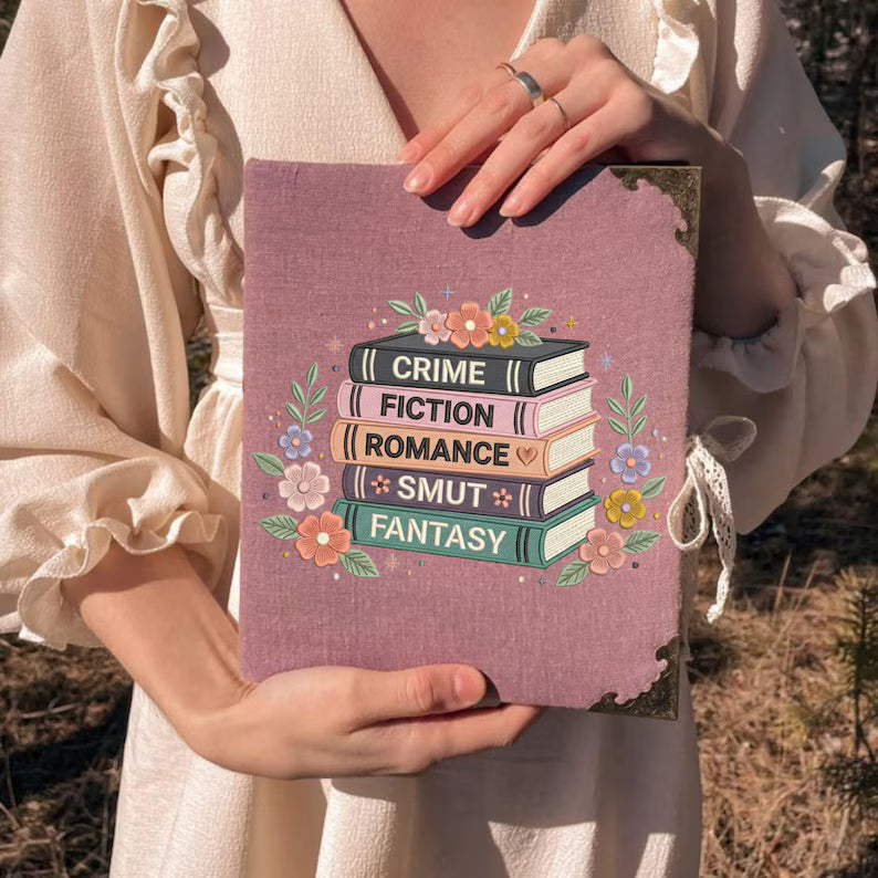 Type Of Books Embroidery File Reading Genre Machine Embroidery Design Book Lover Stitch Pattern
