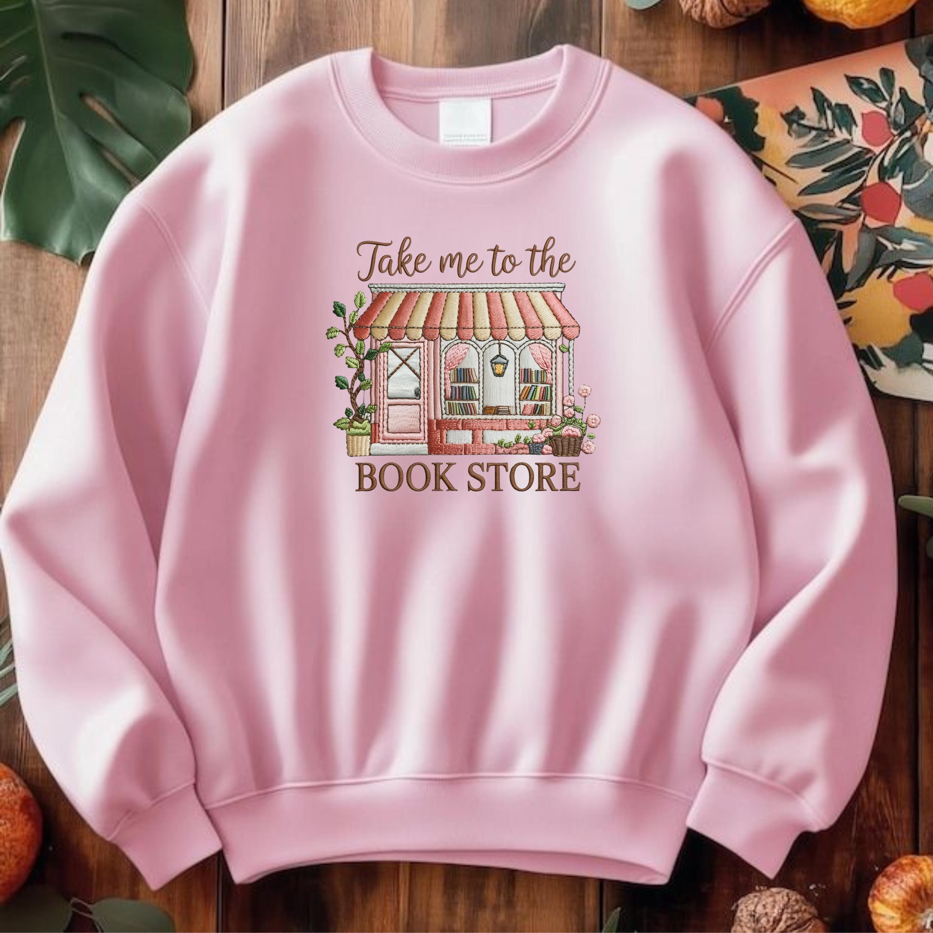 Bookstore Embroidery Design, Book Lover Gift (Machine Embroidery)