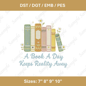 Bookworms Good Day to Read a Book Booktok Embroidery File