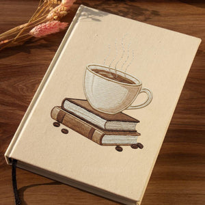 Cozy Coffee Books Embroidery File Reading Book Lover Coffee Cup Stitch Design