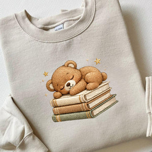 Adorable Sleeping Teddy Bear Embroidery File Baby Nursery Animal Cloud Stitch Design