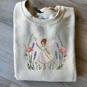 Dancing Fairy Embroidery File Whimsical Floral Fantasy Fairy Tale Design