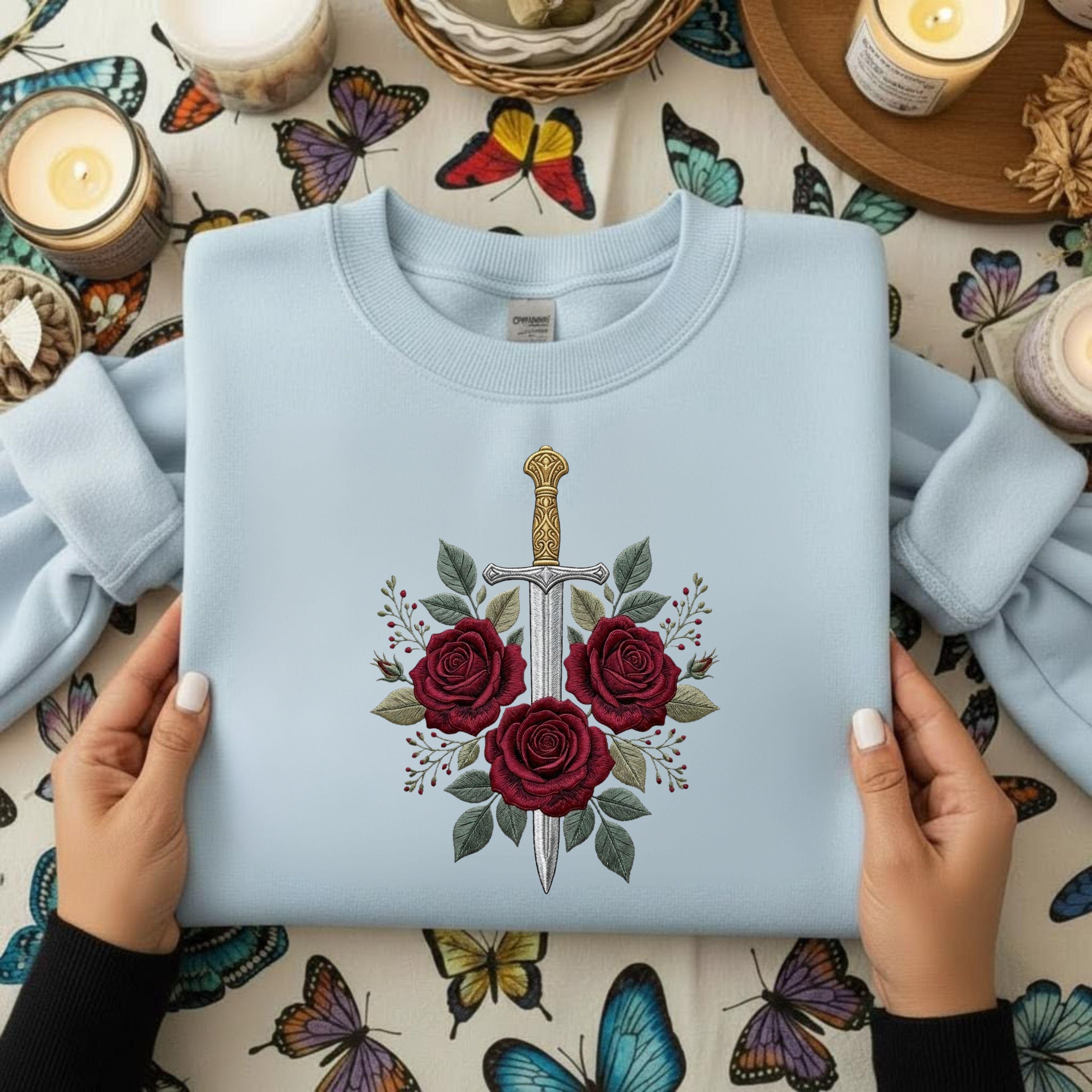 Sword Embroidery File: Dark Romance Gothic Fantasy Machine Stitch Design