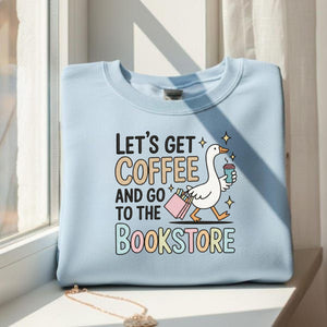 Coffee Bookstore Embroidery File: Let's Get Coffee Design (Digital Download)