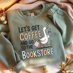 Coffee Bookstore Embroidery File: Let's Get Coffee Design (Digital Download)