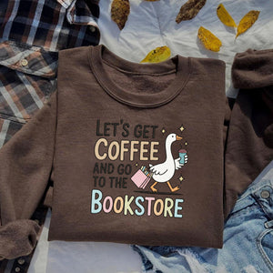 Coffee Bookstore Embroidery File: Let's Get Coffee Design (Digital Download)